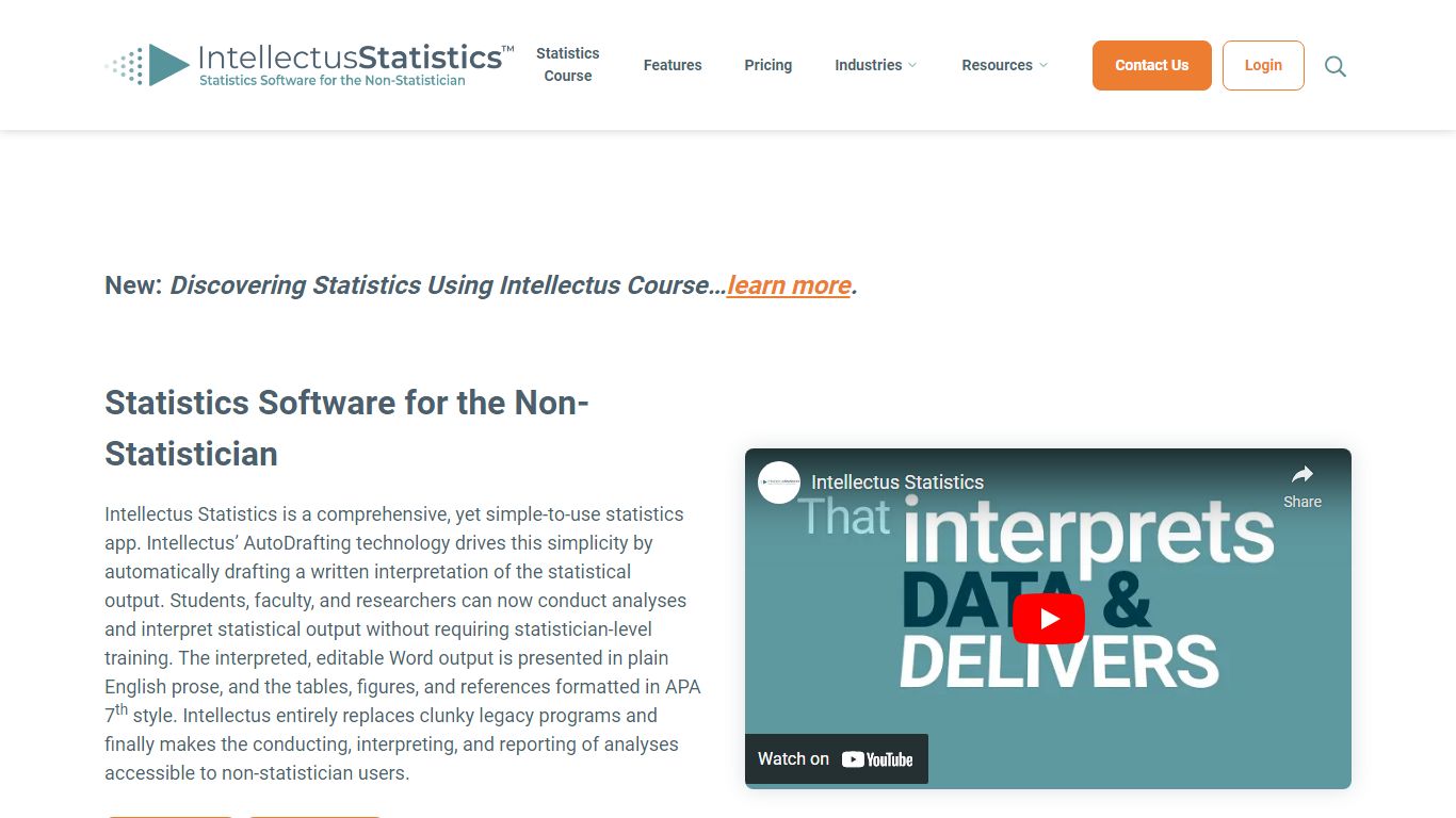 Intellectus Statistics | Statistics Software for the Non-Statistician